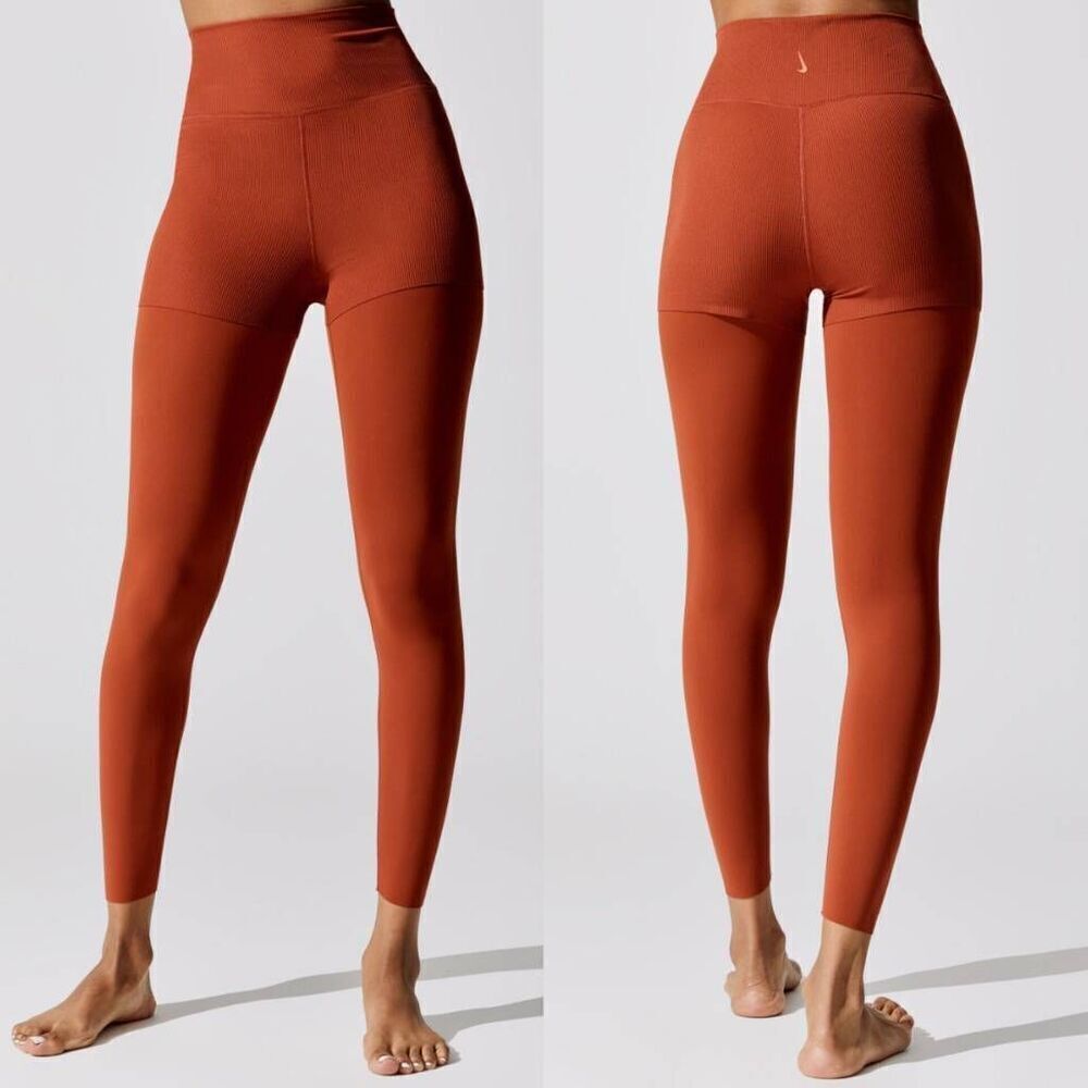 Nike Womens Yoga Luxe Layered 7/8 Leggings, Orange, M NWT